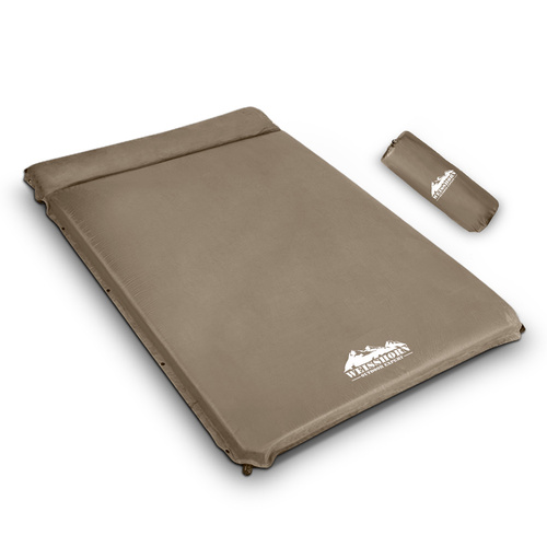 Weisshorn Double Size Self Inflating Mattress Mat 4CM Thick  Coffee