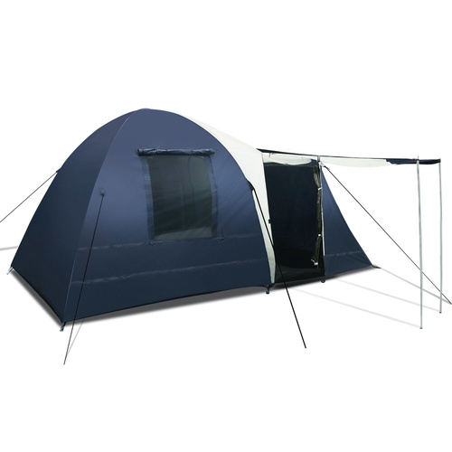 Weisshorn 8 Person Canvas Dome Camping Tent - Navy & Grey