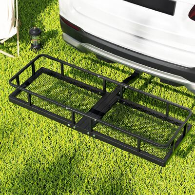 Car Roof Rack Foldable Hitch Basket Cargo Carrier 152Cm Black