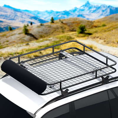 Car Roof Rack Basket Luggage Vehicle Cargo Carrier 123Cm Black