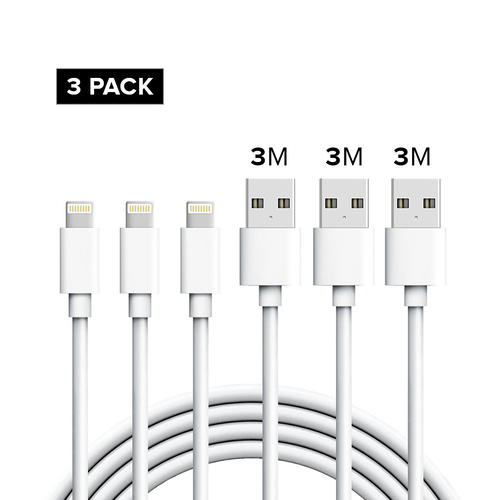 3 Pack iPhone Charger Cable iPhone 6 & 6 Plus / iPhone 5 & 5S & 5C (3M) white