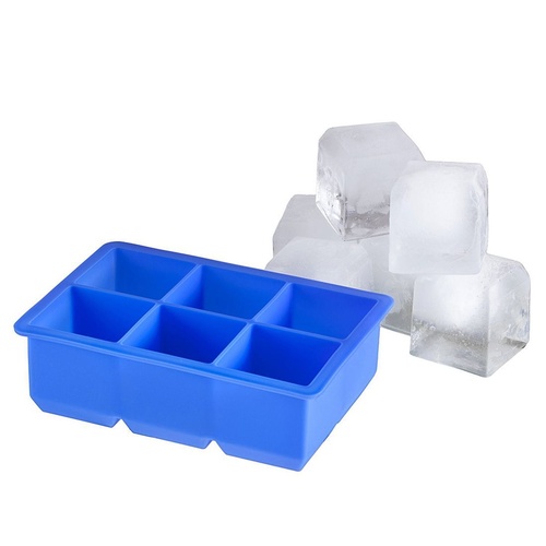 Set of 2 x Large Silicone Ice Cube Cocktail Rock Makers Blue