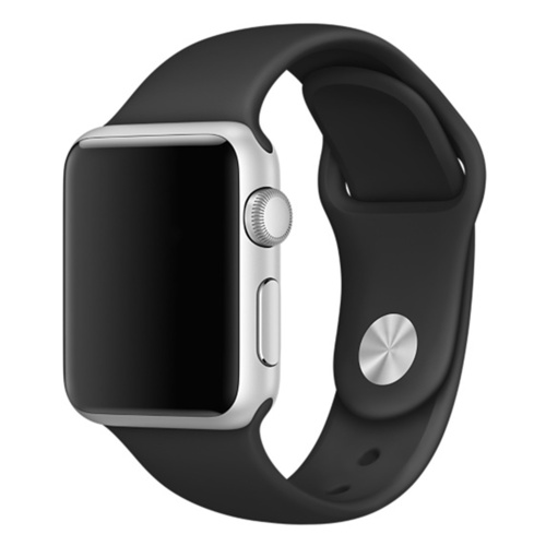 Soft Silicone Sport Style Replacement iWatch Strap for Apple Black 42mm Black