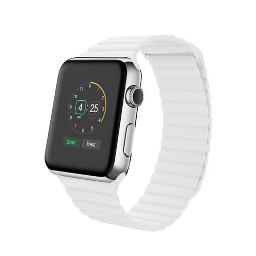 Apple Watch Band Leather Adjustable Magnetic High-fiber Bracelet Strap 42mm WHT