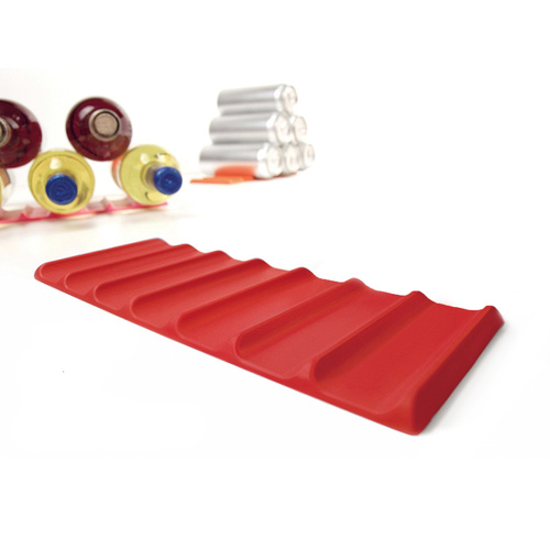 Clever Beer Can & Wine Bottle Storage Fridge Stacker Organizer Holding Mat Red 