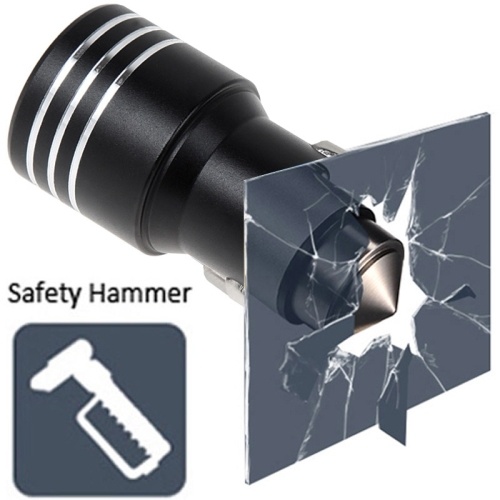 2 USB Ports 5V 2.1A Car Charger with Safety Hammer Function (Black)