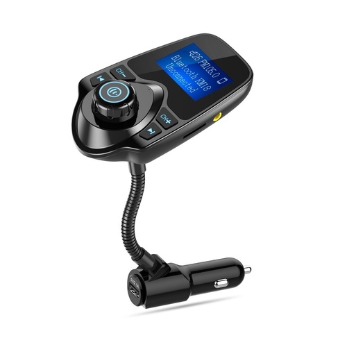 Wireless In-Car Bluetooth FM Trans Radio Adapter Car Kit with Disp, USB Charger