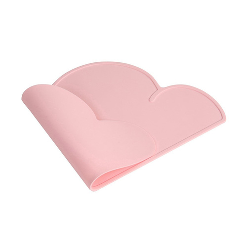 Food Grade Silicone Slip Resistant Cloud Placemat for Baby/Kid/Children Pink