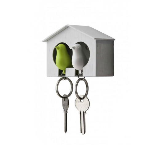 Bird Home Key Holders for Couples White and Green 