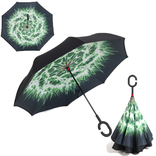Windproof UV Protection Reverse folding Umbrellas Firework