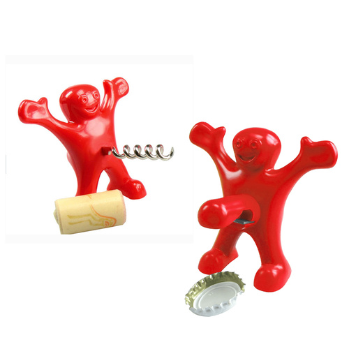 NSFW Naughty Wine Cork Screw & Beer Bottle Opener Set Red/Silver