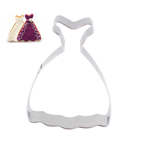 Stainless Steel Wedding Dress Princess Cookies Cake Cutter Jelly Mould Tool