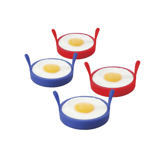 Pack of 4 x Fried Egg Silicone Rings Blue/orange