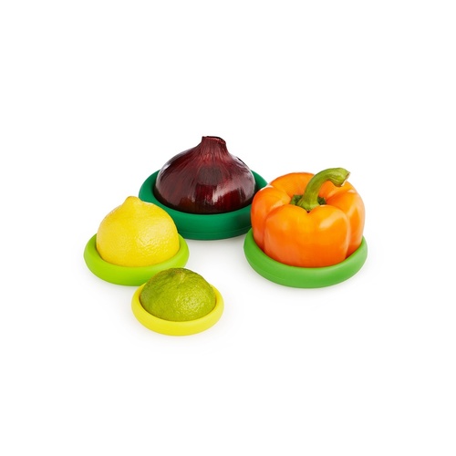Set of 4 Reusable Storage Food Huggers Container Covers Random Colours