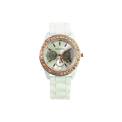 POP LuX - Silicone Quartz Gel Watch White