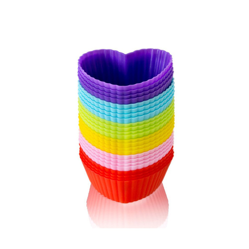 Silicone Cupcake Liners 24 Pack 6 Colors Baking cups Resuable and Nonstick 