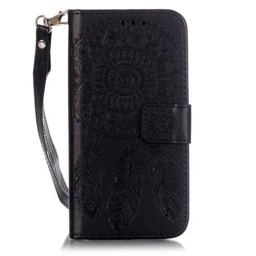 iPhone 6 Plus Aeolian Bells Pattern Emboss Leather Case (Black)