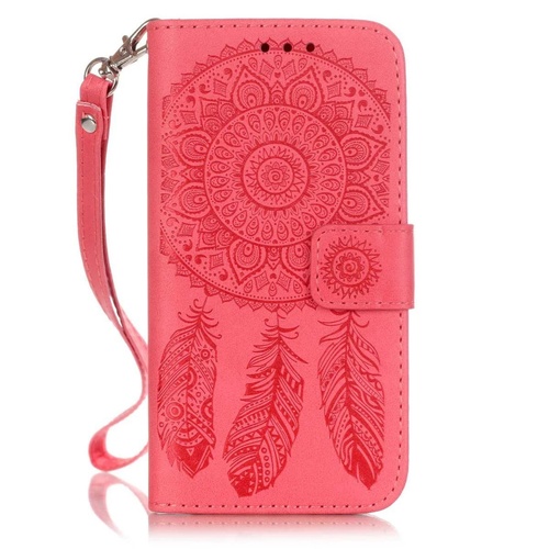 iPhone 6 Plus Aeolian Bells Pattern Emboss Leather Case (Red)