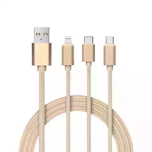 3in1 USB Adapter Charger Micro For Lighting Type-C Sync Cable For iPhone Samsung