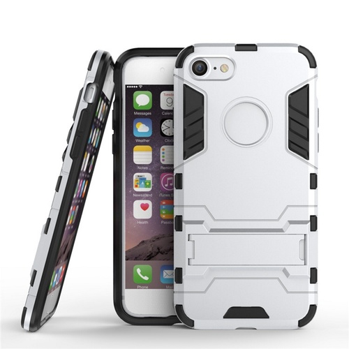 iPhone 7 Case HEAVY DUTY Iron Case Premium Shockproof Kickstand Bumper White