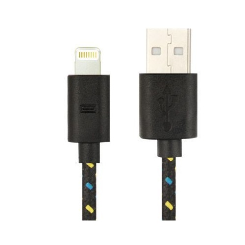 Nylon Braided Tough Cable Charger for iPhone 6 6 Plus,  5 & 5S & 5C (1m) Black 