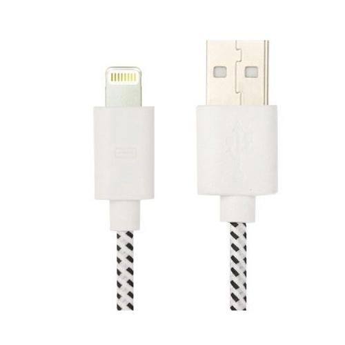 Nylon Braided Tough Charger for iPhone 6 & 6 Plus / iPhone 5 & 5S 5C (1m) White