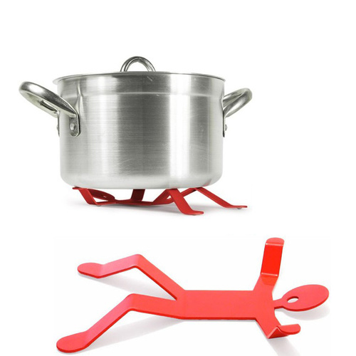 Creative Metal Man Hot Pot Trivet Holder Stainless Steel