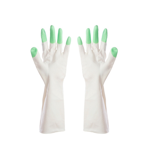 Green Kitchen Chores Clean Waterproof Rubber Gloves