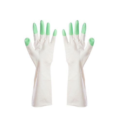 Green Kitchen Chores Clean Waterproof Rubber Gloves