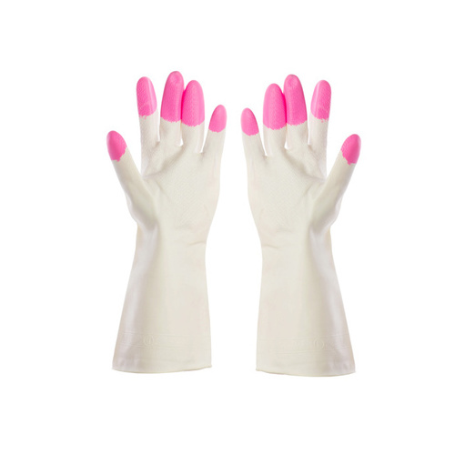 Pink Kitchen Chores Clean Waterproof Rubber Gloves