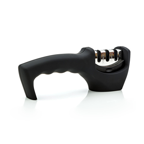 Knife Sharpener 3-in-1 Sharpening System for All-Sized Household Knives Blk/ Sil