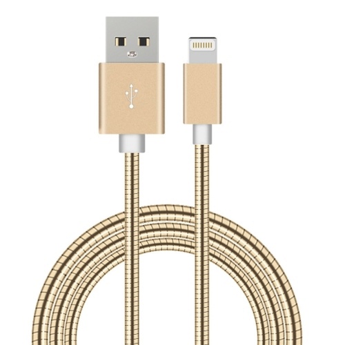 1m Flexible Metal Lightning USB Charger Apple iPhone 5 6 6s iPad iPad Mini Black