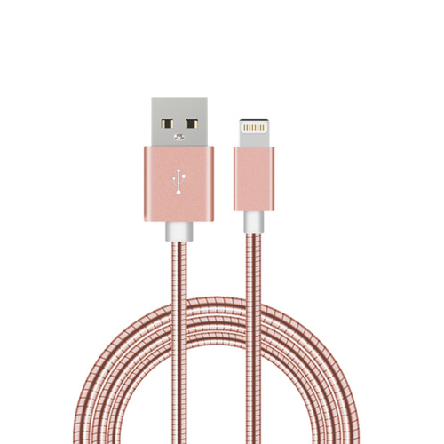 1m Flexible Metal Lightning USB Charger Apple iPhone 5 6 6s iPad iPad Mini Black