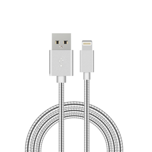 1m Flexible Metal USB iPhone Charge 8Pin Cable Apple 5 6 6s iPad iPad Mini Black