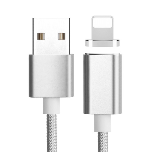 1m Tough Nylon USB Lightning Charging 5V 2.1A 8 Pin to USB 2.0 Magnetic Cable 