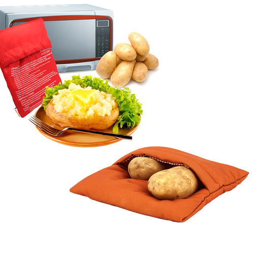 Microwave Baked Potato Cooking Bag Potato Express Washable Cooker Red