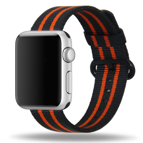 Apple Watch Strap Replacement Handmade 38mm Black Red Woven Nylon Band