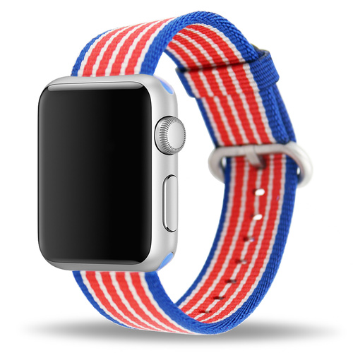 Apple Watch Strap Replacement Handmade 38mm Blue Red Woven Nylon Band