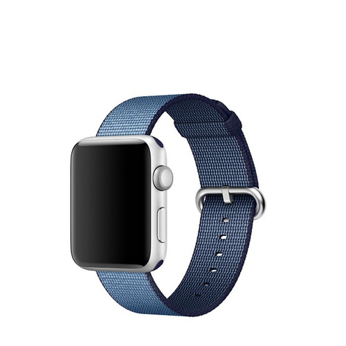 Apple Watch Strap Replacement Handmade 38mm Lake Blue Woven Nylon Band