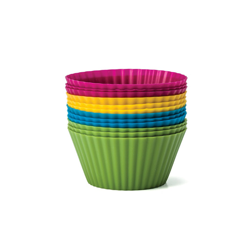 6 x Reusable Washable & Flexible Sugar-Craft Silicone Cupcake Moulds(7x3x4.5cm)