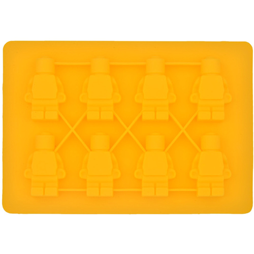 Silicone Lego Block Robot Man Figure Ice Mould Cube Chocolate Baking Tray Yellow