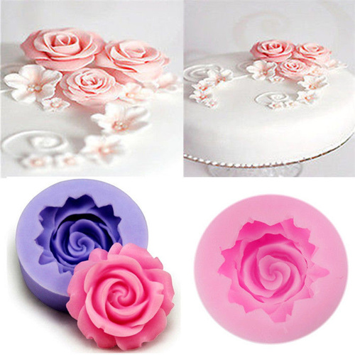 Silicone 3D Rose Flower Fondant Cake Sugarcraft DIY Decorating Mold Cutter Tools
