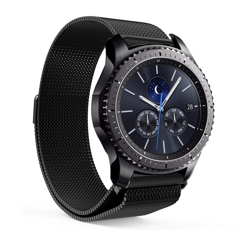 Samsung Gear S3 Milanese Magnetic Loop Stainless Steel Watch Strap Black