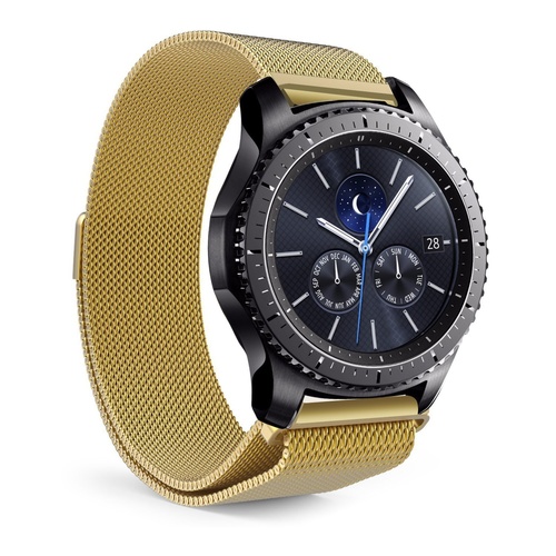 Samsung Gear S3 Milanese Magnetic Loop Stainless Steel Watch Strap Gold