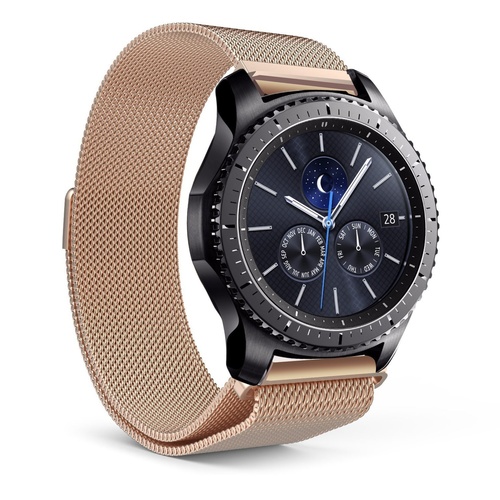 Samsung Gear S3 Milanese Magnetic Loop Stainless Steel Watch Strap Rose Gold