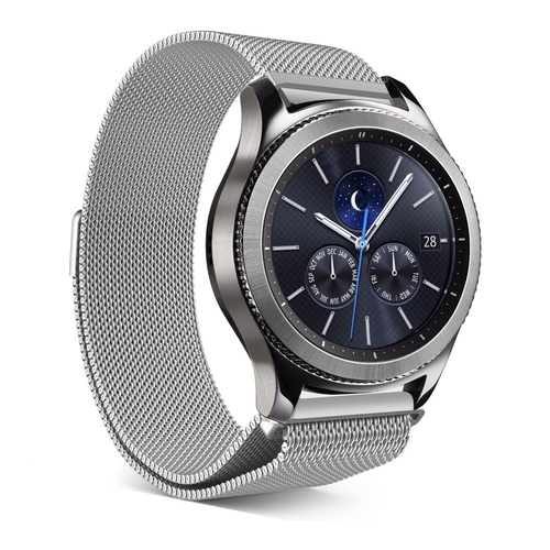 Samsung Gear S3 Milanese Magnetic Loop Stainless Steel Watch Strap Silver