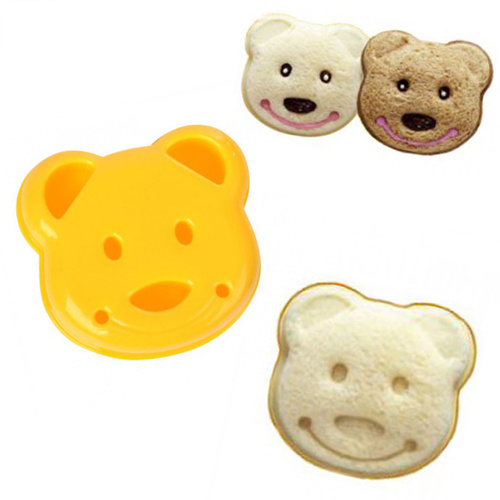 Teddy Toast Sandwich Kids Cutting Mould Orange BPA Free ABS