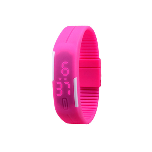 Sporty Silicone - LED Gel Watch Pink
