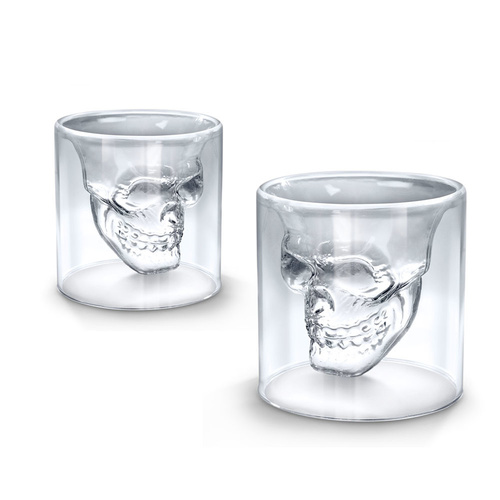 2X Crystal Skull Head Vodka Shot Whiskey Home Wine Beer Tea Glass Drinking Cup
