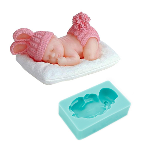 3D Birthday Baby Silicone Cake Fondant Mold Sugarcraft Decorating Cutter Mould